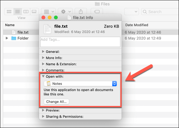 change the default program for email link to open a file mac